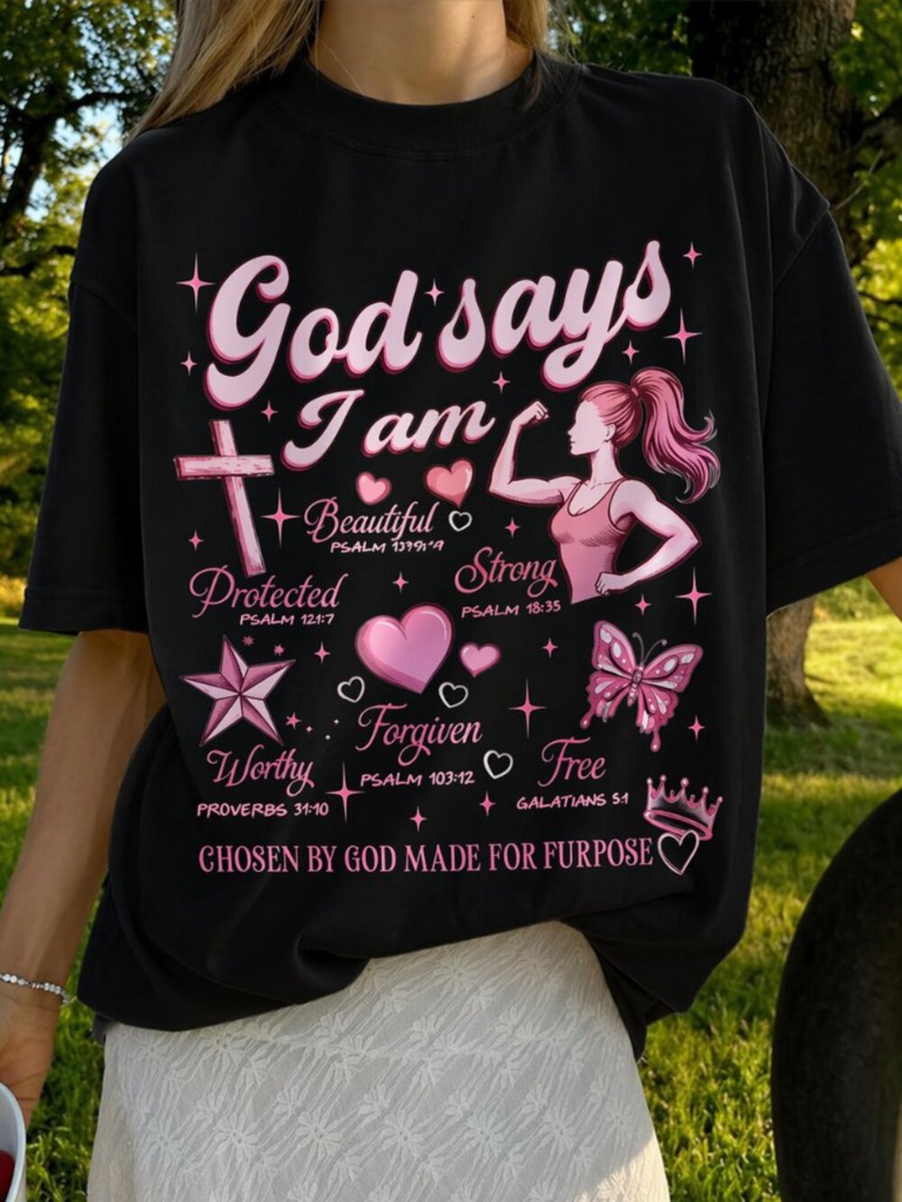 God Says I Am Shirt, Christian Faith Love Graphic Tee